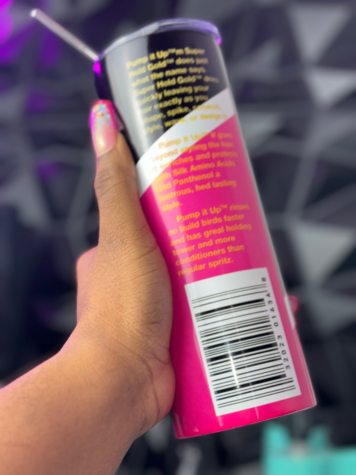 Pump It Up! Gold Spritz Holding Spray Tumbler