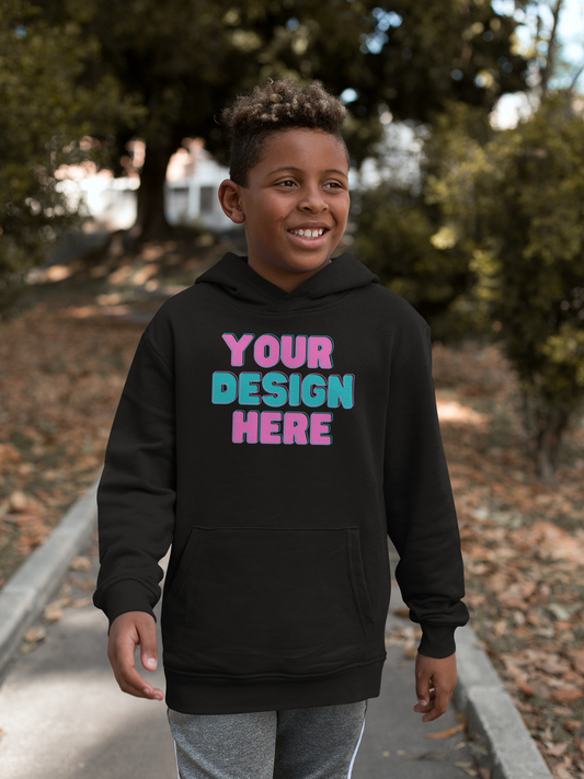 Personalized kids hoodie β custom youth sweatshirt with name or graphic design.