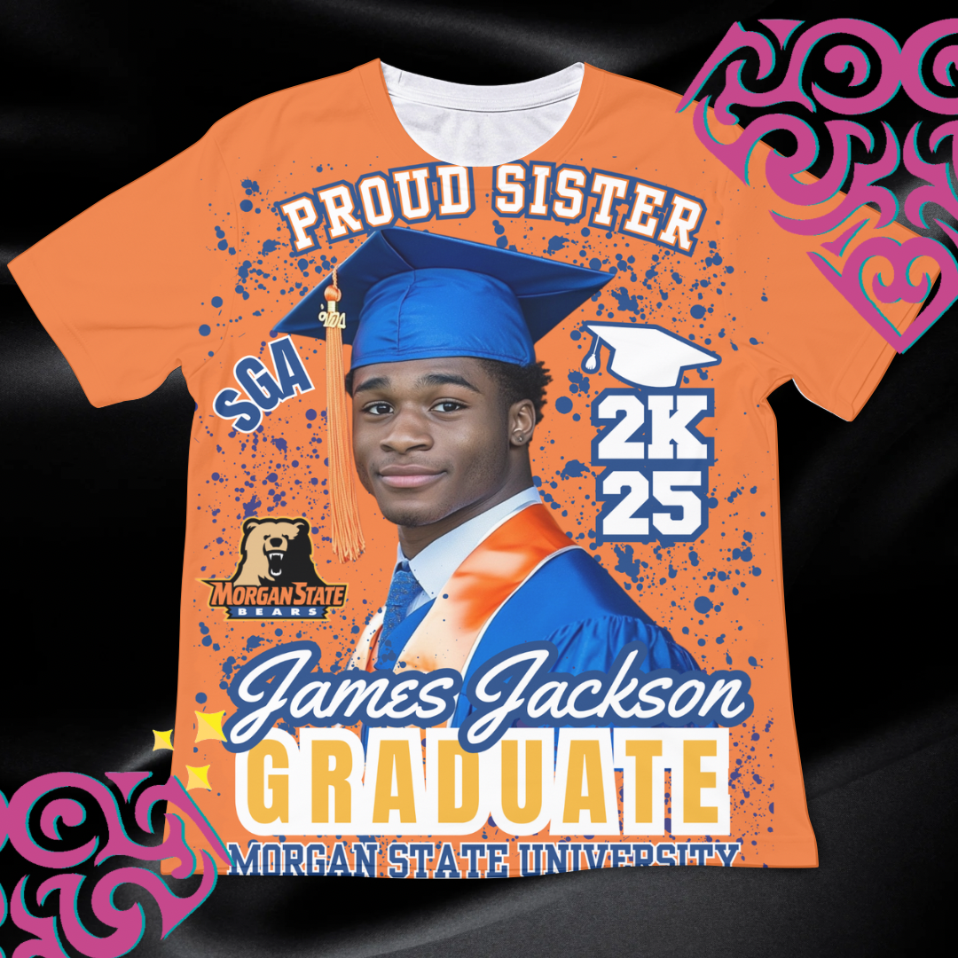 personalized morgan state university 3d all over graduation shirt for graduates and their families