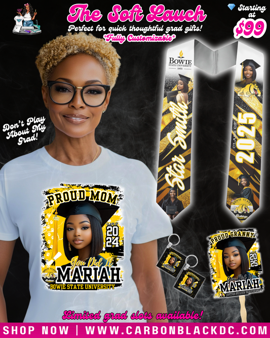 Custom graduation starter bundle with personalized shirt and stole for Class of 2026