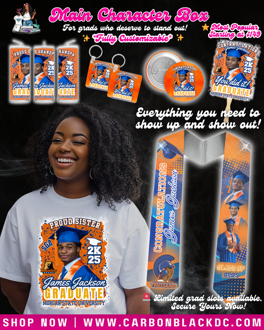 custom deluxe graduation bundle with personalized shirt, stole, tumbler, and keepsake gifts for Class of 2026