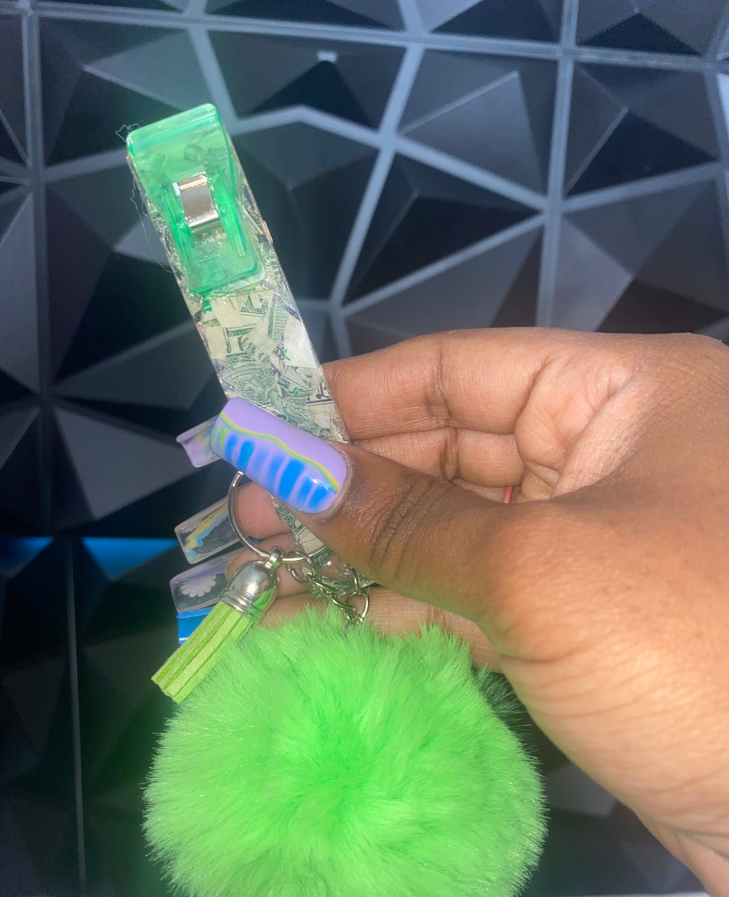 Card Grabber Keychain for Long Nails