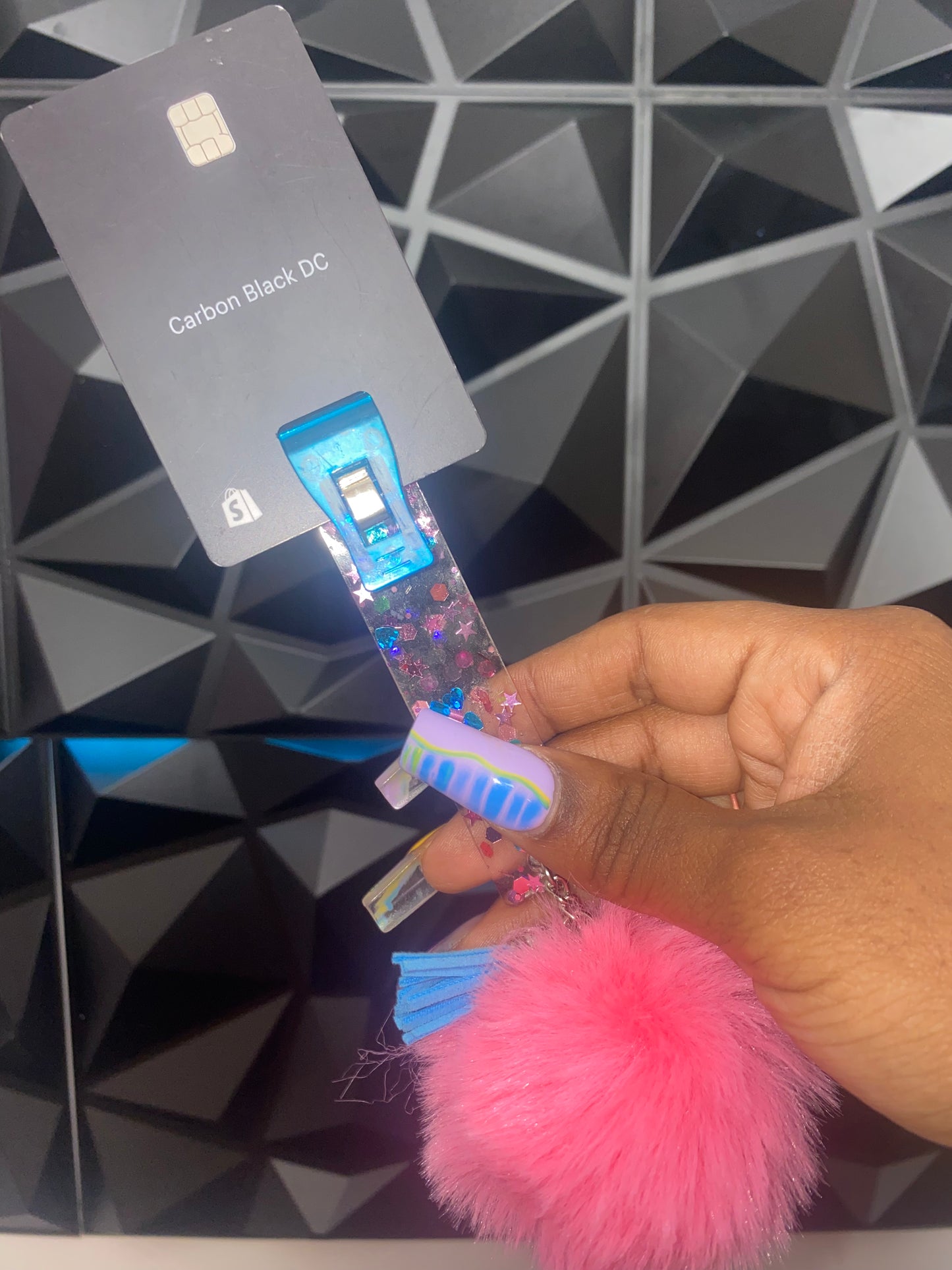 Card Grabber Keychain for Long Nails